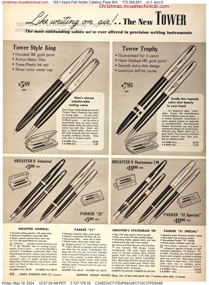 1951 Sears Fall Winter Catalog, Page 904