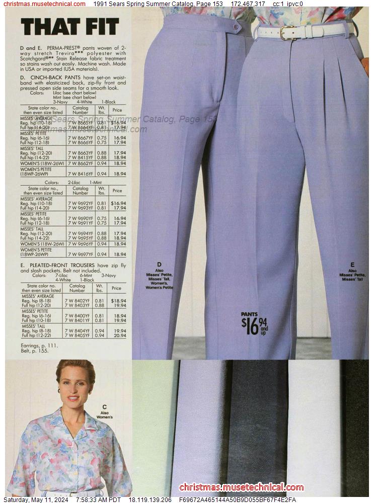 1991 Sears Spring Summer Catalog, Page 153