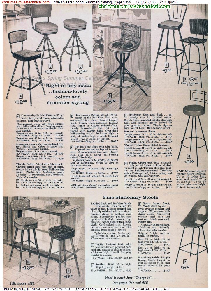 1963 Sears Spring Summer Catalog, Page 1329