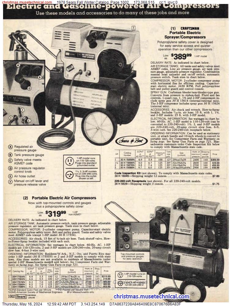 1978 Sears Fall Winter Catalog, Page 1002