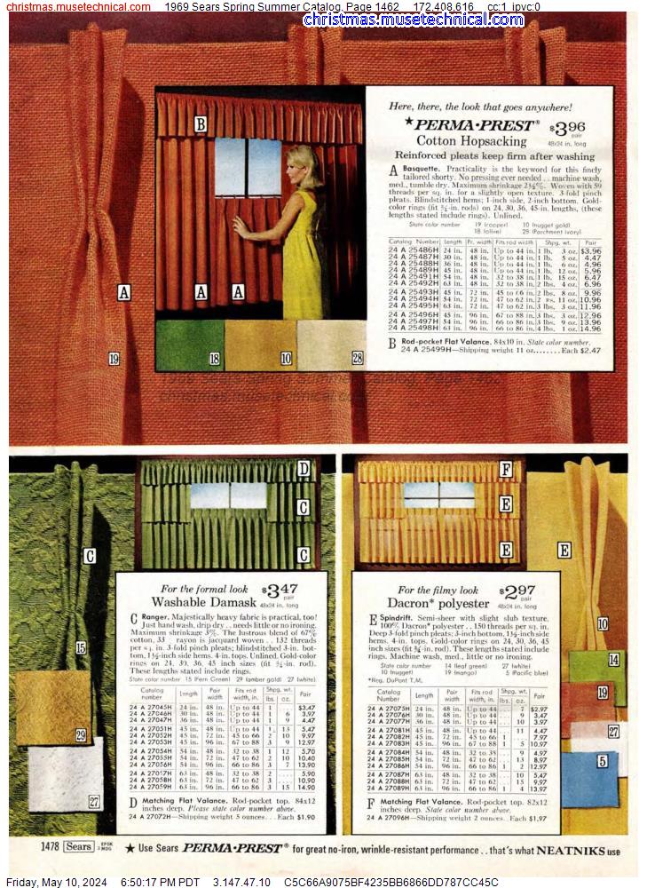 1969 Sears Spring Summer Catalog, Page 1462