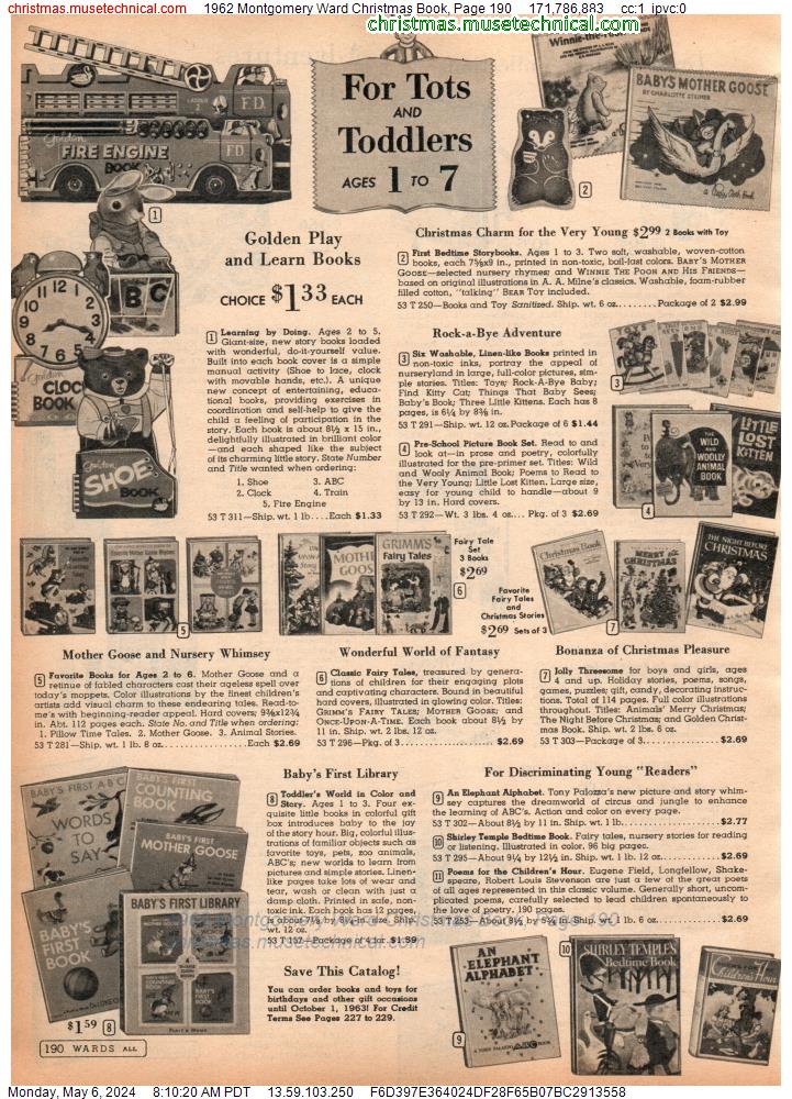 1962 Montgomery Ward Christmas Book, Page 190