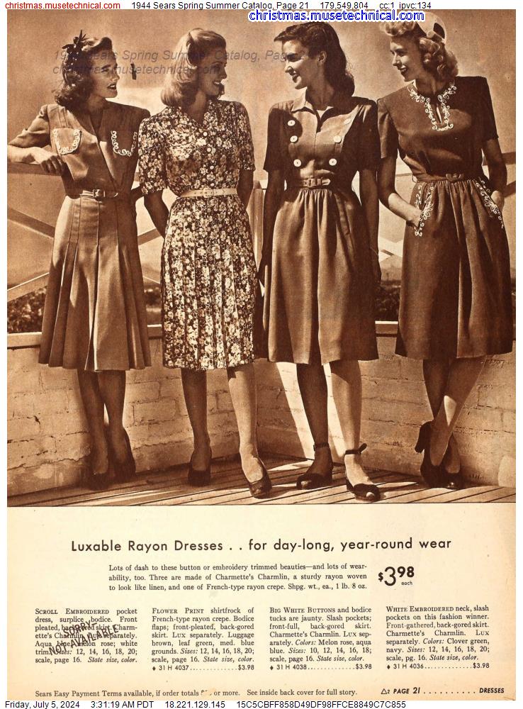 1944 Sears Spring Summer Catalog, Page 21