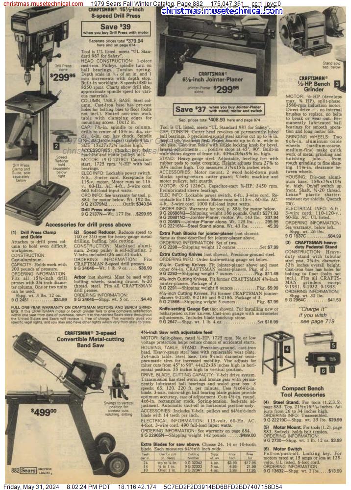 1979 Sears Fall Winter Catalog, Page 882