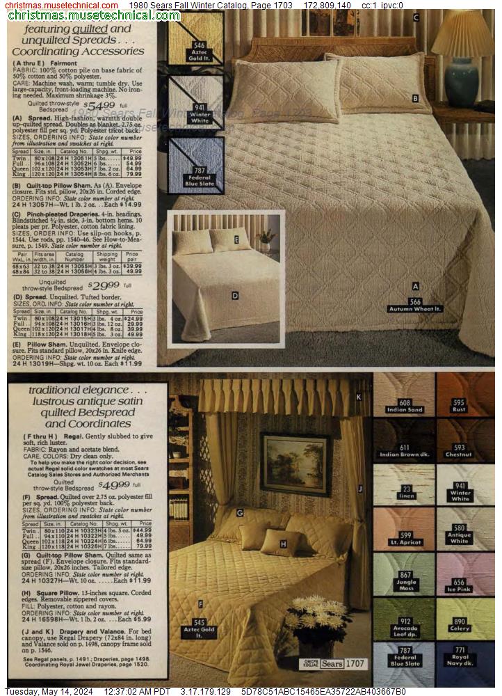 1980 Sears Fall Winter Catalog, Page 1703