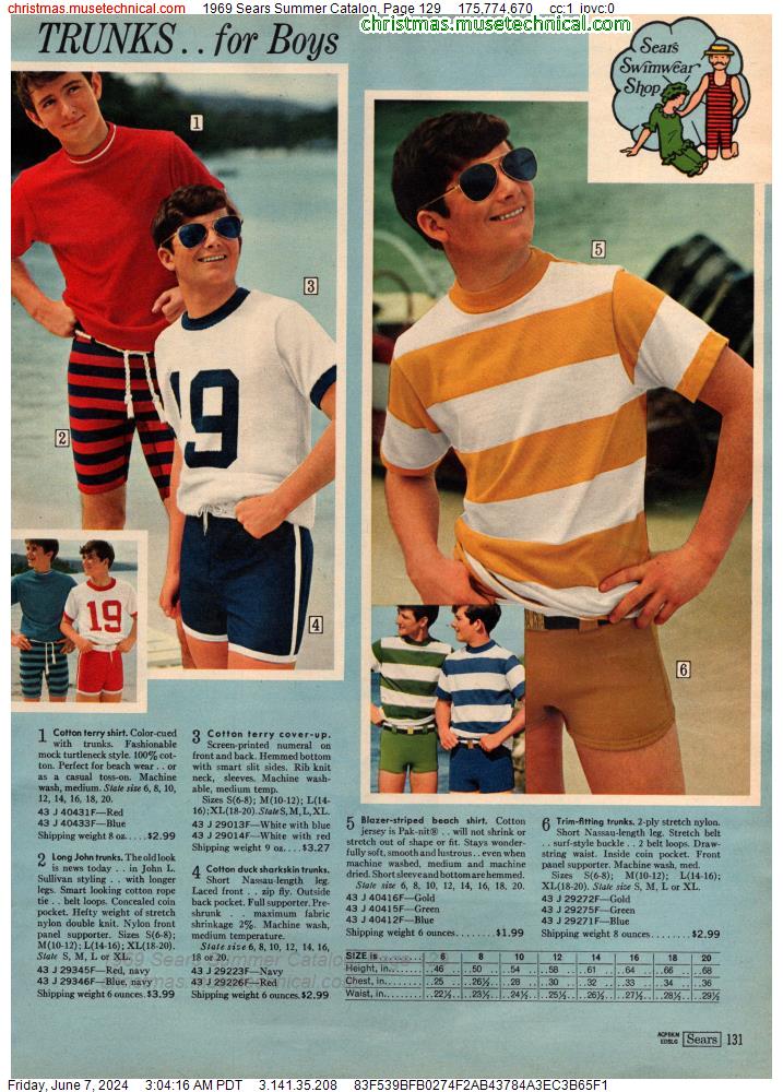 1969 Sears Summer Catalog, Page 129