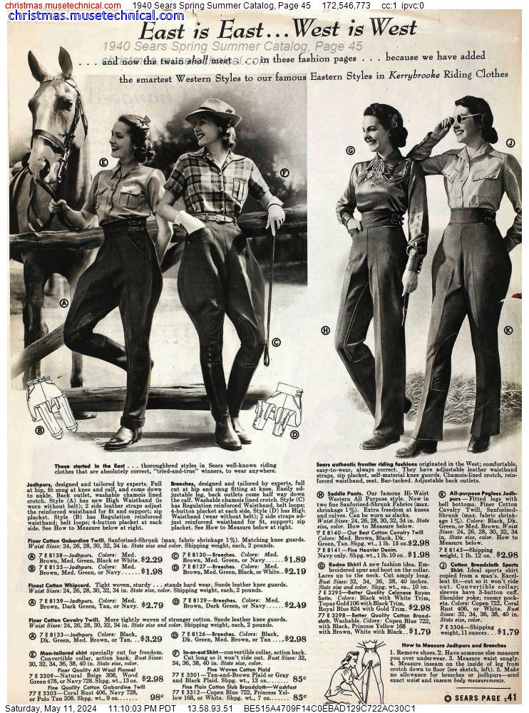 1940 Sears Spring Summer Catalog, Page 45