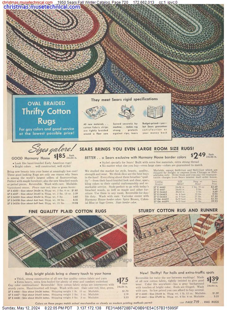 1950 Sears Fall Winter Catalog, Page 720