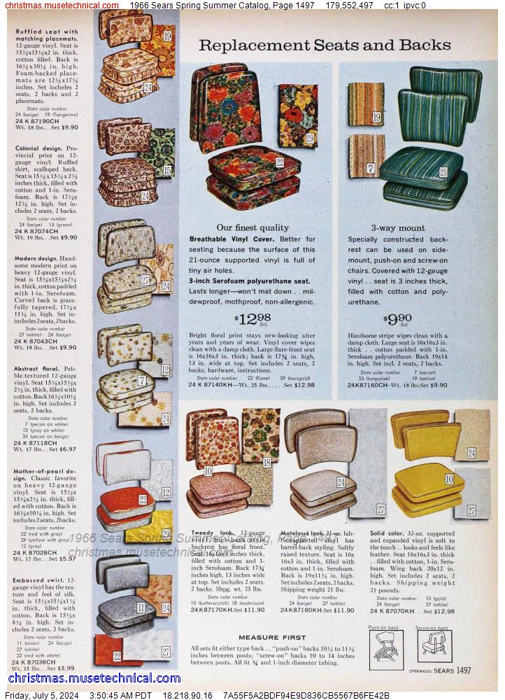1966 Sears Spring Summer Catalog, Page 1497