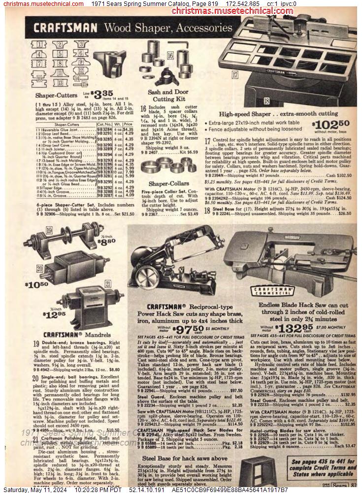 1971 Sears Spring Summer Catalog, Page 819