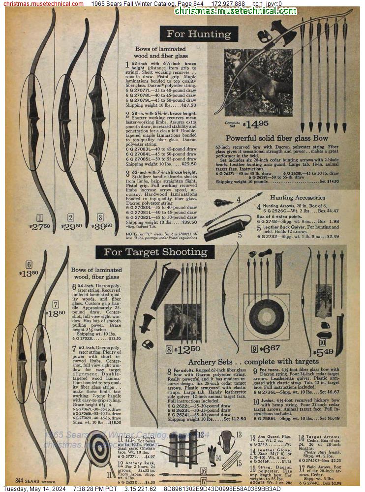 1965 Sears Fall Winter Catalog, Page 844