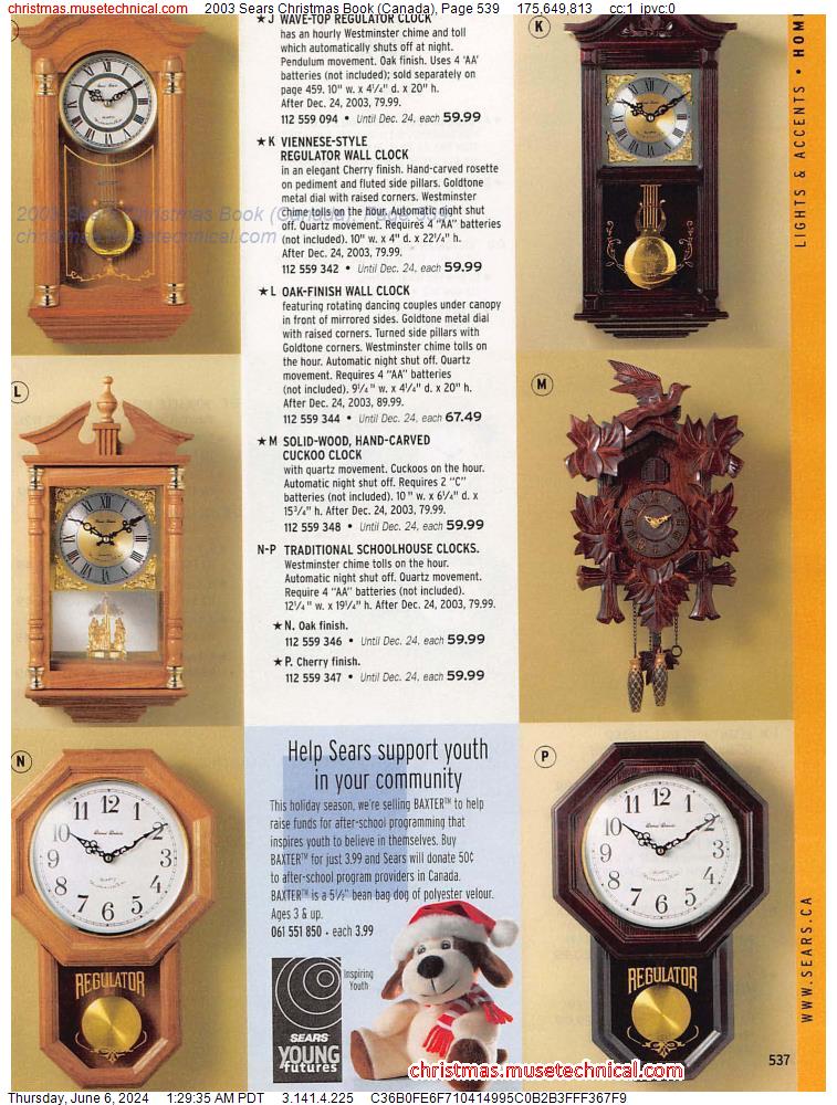 2003 Sears Christmas Book (Canada), Page 539