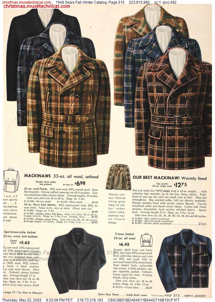 1948 Sears Fall Winter Catalog, Page 515