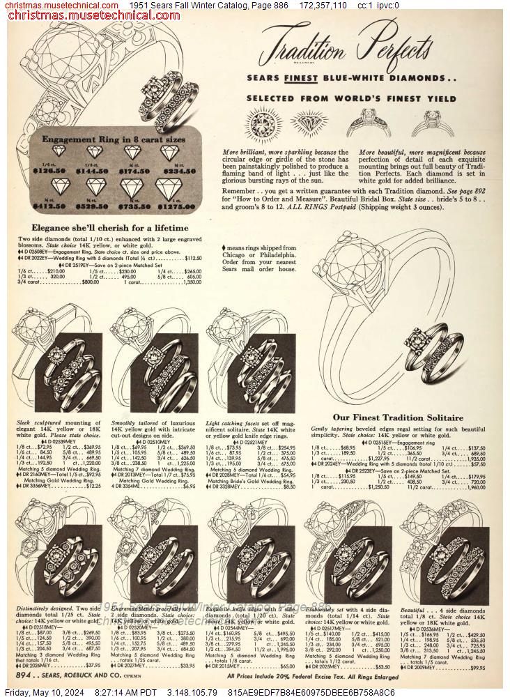 1951 Sears Fall Winter Catalog, Page 886