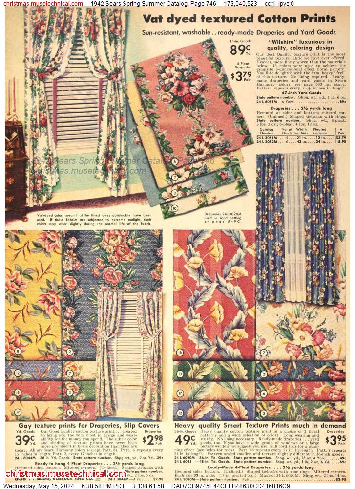 1942 Sears Spring Summer Catalog, Page 746