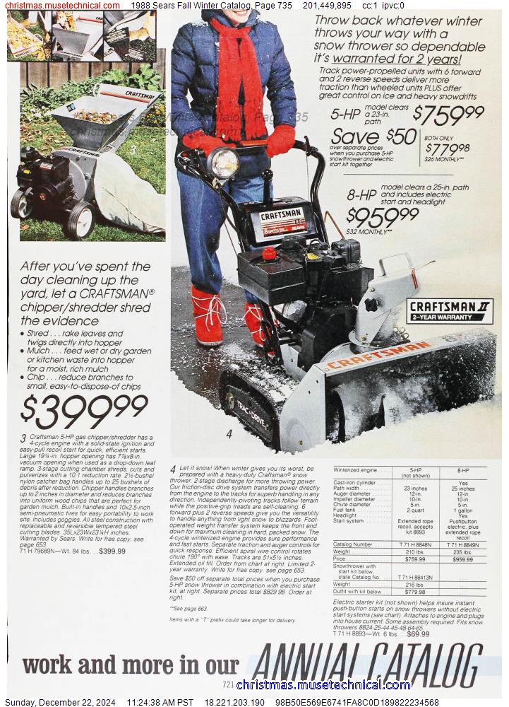 1988 Sears Fall Winter Catalog, Page 735