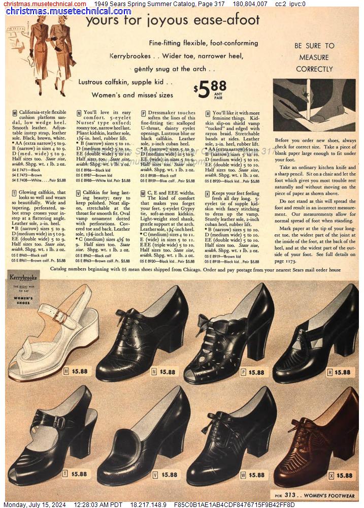 1949 Sears Spring Summer Catalog, Page 317