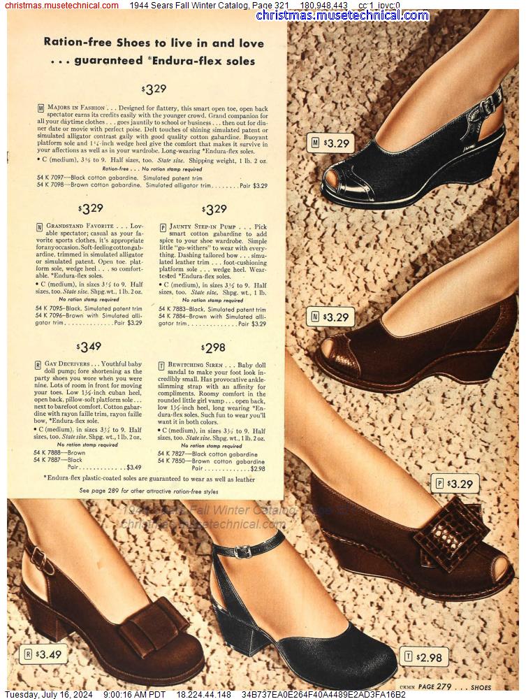 1944 Sears Fall Winter Catalog, Page 321