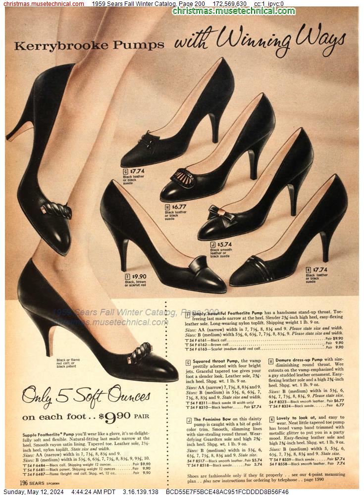 1959 Sears Fall Winter Catalog, Page 200