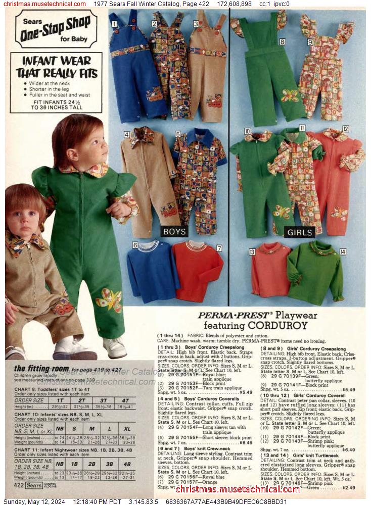 1977 Sears Fall Winter Catalog, Page 422