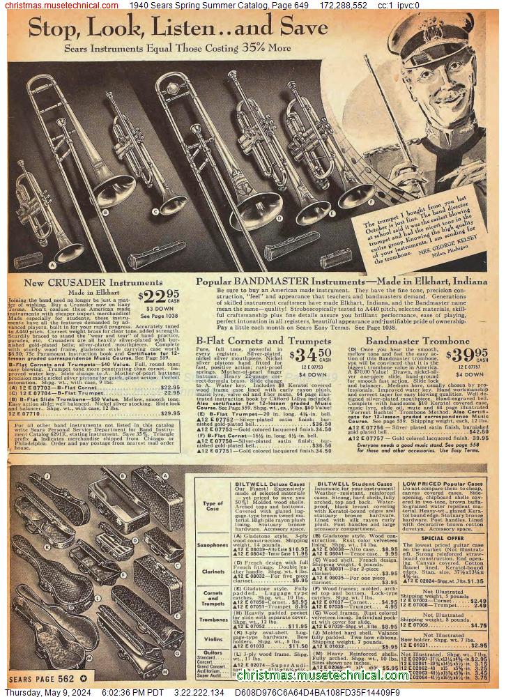 1940 Sears Spring Summer Catalog, Page 649