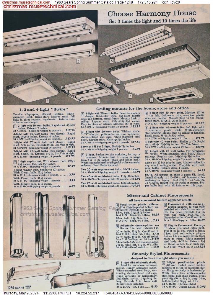 1963 Sears Spring Summer Catalog, Page 1248