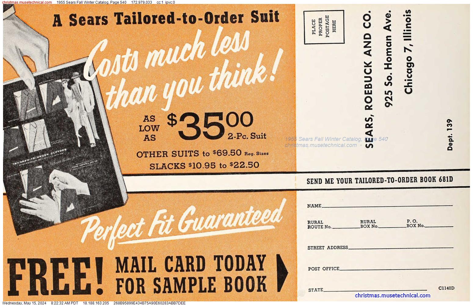 1955 Sears Fall Winter Catalog, Page 540