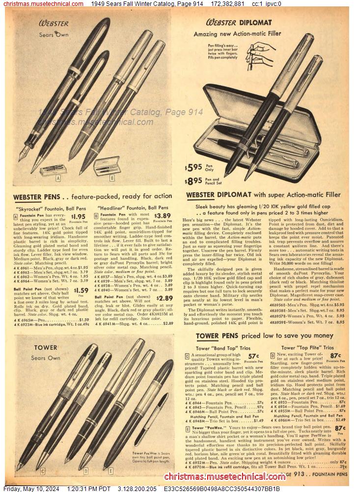 1949 Sears Fall Winter Catalog, Page 914