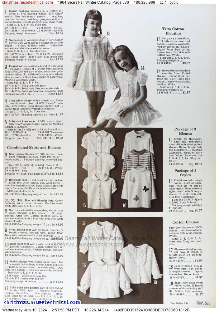1964 Sears Fall Winter Catalog, Page 530
