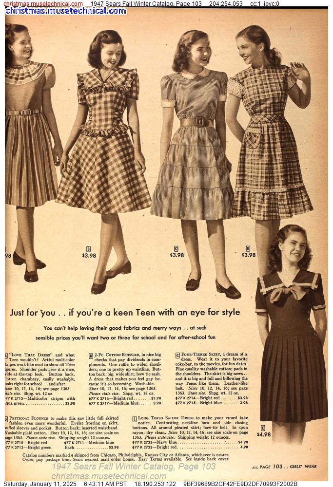 1947 Sears Fall Winter Catalog, Page 103