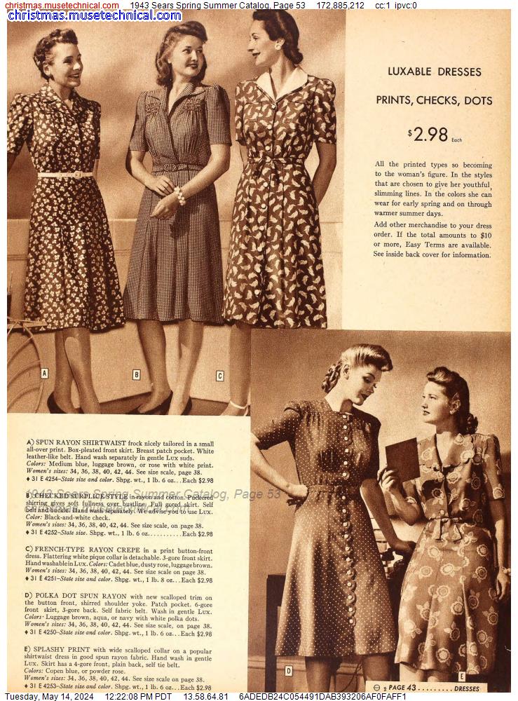 1943 Sears Spring Summer Catalog, Page 53