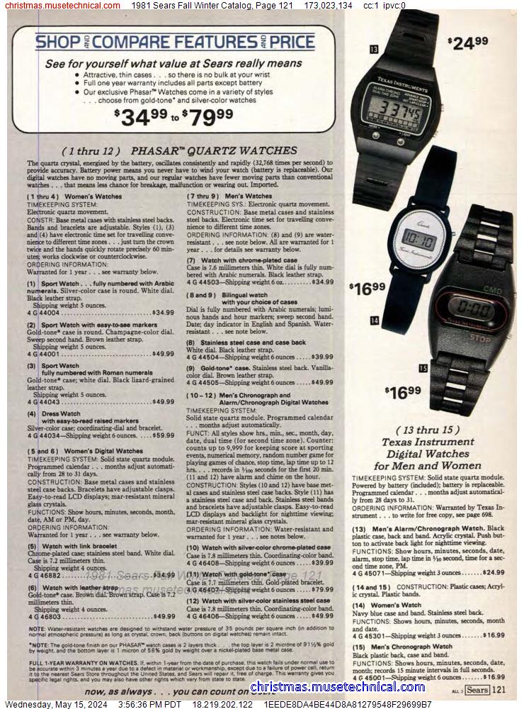 1981 Sears Fall Winter Catalog, Page 121