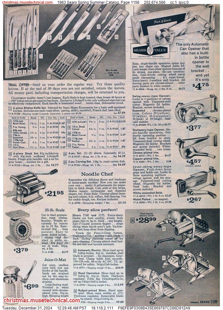 1963 Sears Spring Summer Catalog, Page 1156