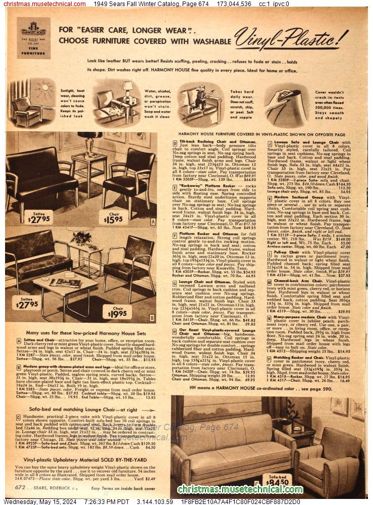 1949 Sears Fall Winter Catalog, Page 674
