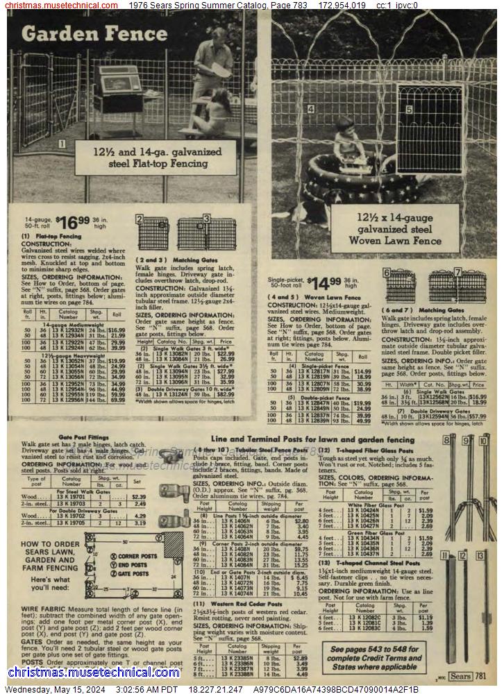1976 Sears Spring Summer Catalog, Page 783