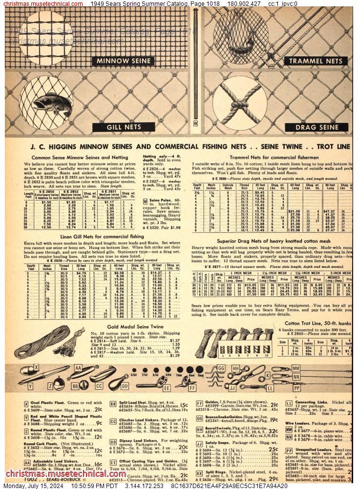 1949 Sears Spring Summer Catalog, Page 1018