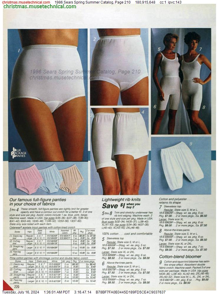 1986 Sears Spring Summer Catalog, Page 210