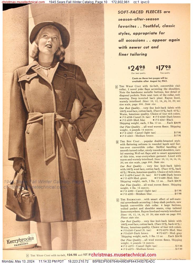 1945 Sears Fall Winter Catalog, Page 10