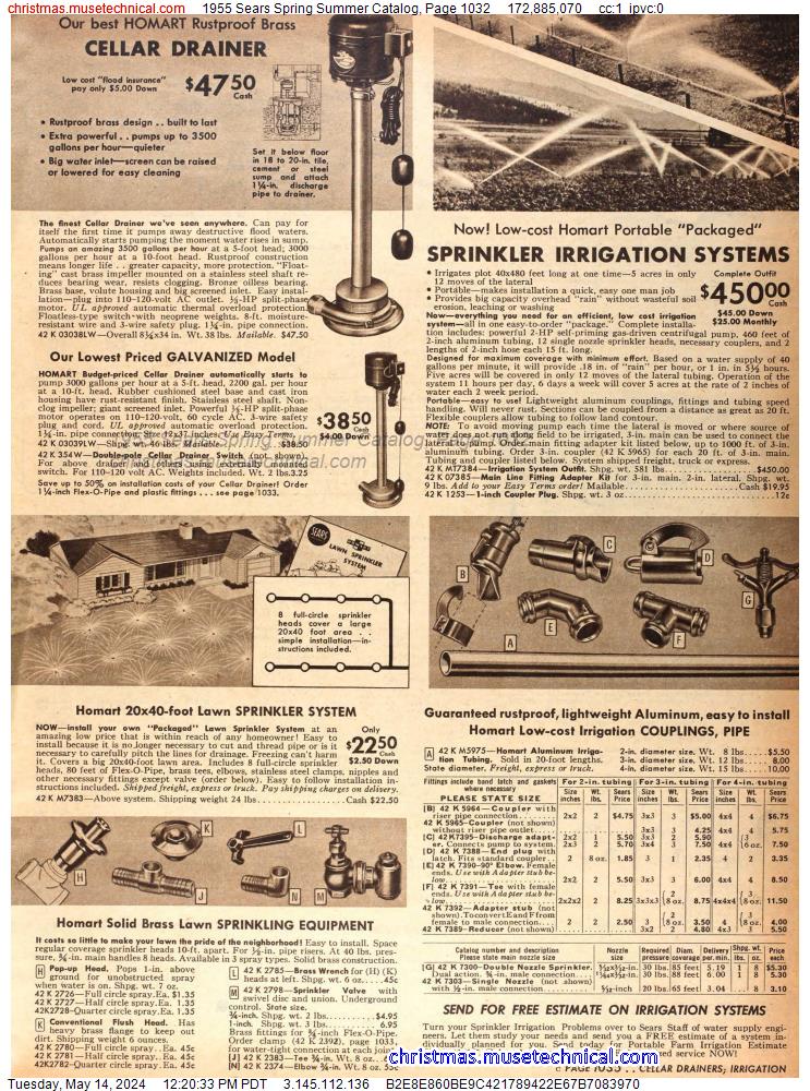1955 Sears Spring Summer Catalog, Page 1032
