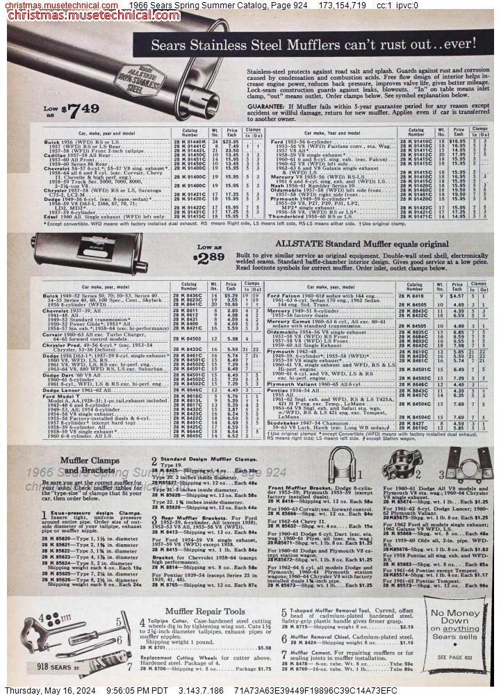 1966 Sears Spring Summer Catalog, Page 924