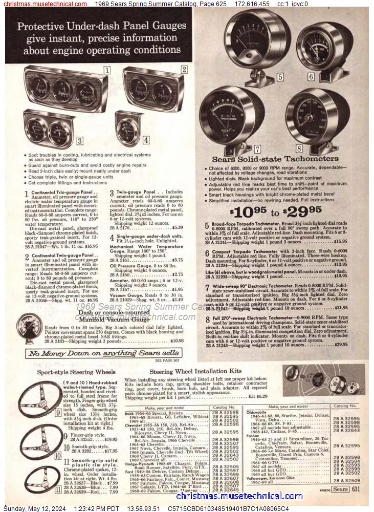 1969 Sears Spring Summer Catalog, Page 625