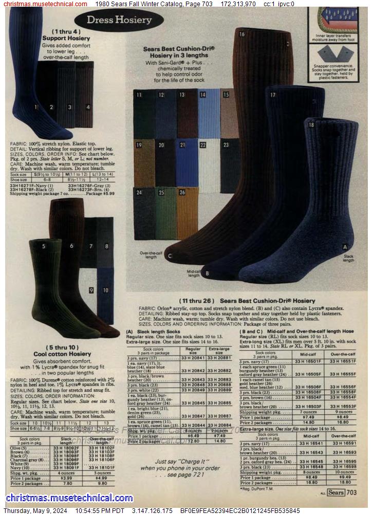 1980 Sears Fall Winter Catalog, Page 703