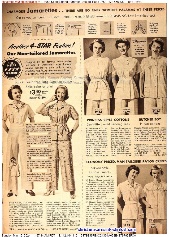 1951 Sears Spring Summer Catalog, Page 275