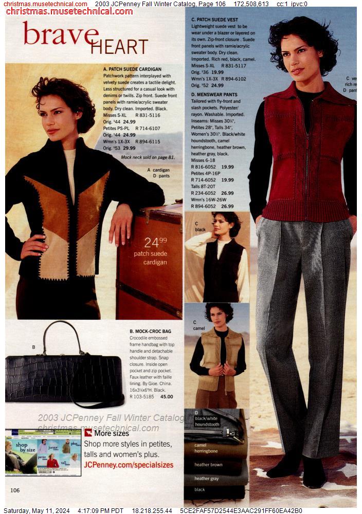 2003 JCPenney Fall Winter Catalog, Page 106