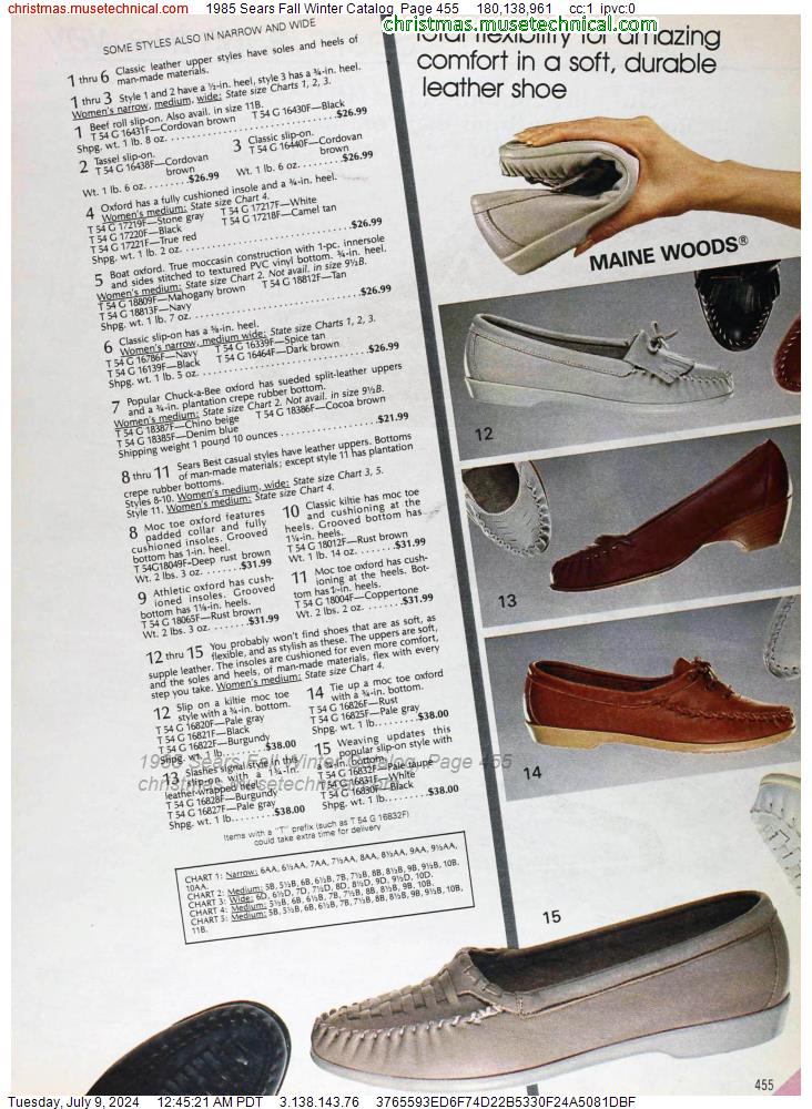 1985 Sears Fall Winter Catalog, Page 455