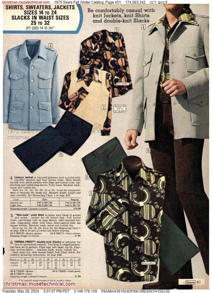 1975 Sears Fall Winter Catalog, Page 451