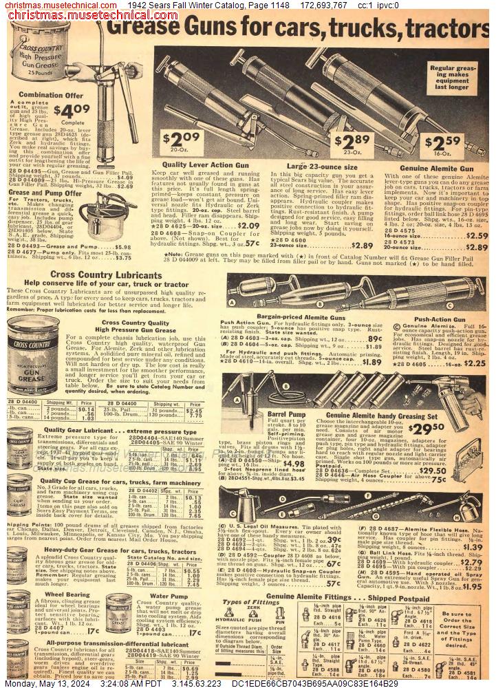 1942 Sears Fall Winter Catalog, Page 1148