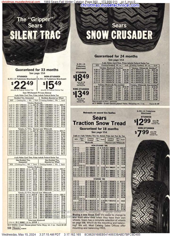 1969 Sears Fall Winter Catalog, Page 560