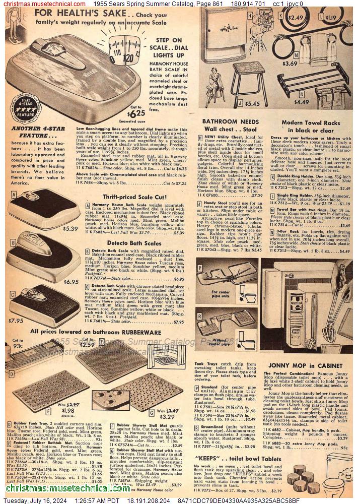 1955 Sears Spring Summer Catalog, Page 861