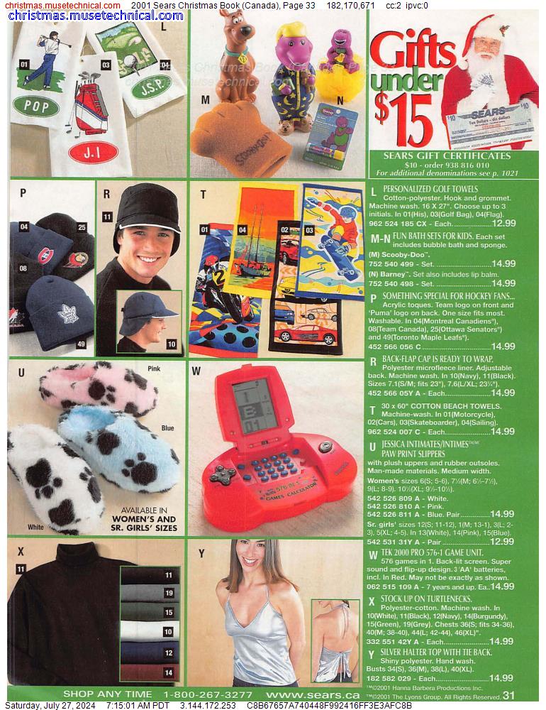 2001 Sears Christmas Book (Canada), Page 33